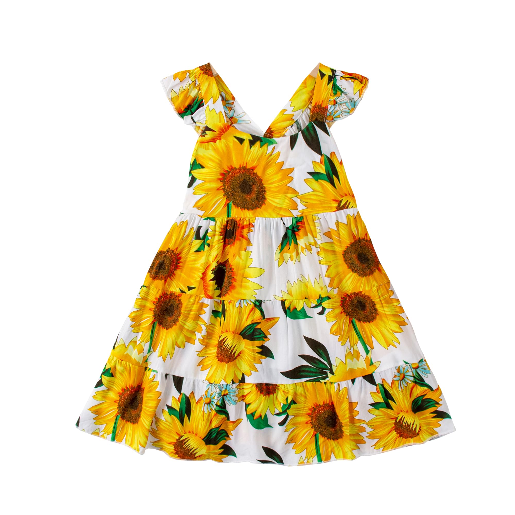 ZFZDRen 2-6Y Baby Girl Flower Dress Toddler Sleeveless Ruffle Dress Kid Casual Dresses Girls Flower Outfits Summer Clothes