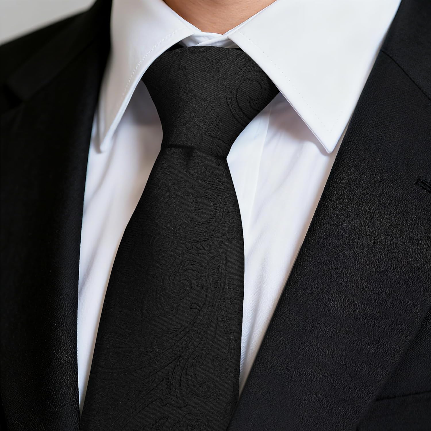 Fineknot Ties for Men, Jacquard Neck Ties, Mens Plaid Paisley Striped Tie, Classic Floral Mens Ties for Wedding Business - Image 2