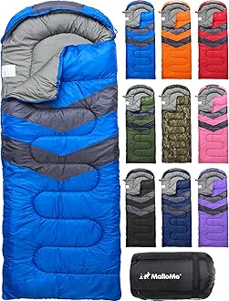 MalloMe Sleeping Bags for Adults Cold Weather & Warm - Backpacking Camping Sleeping Bag for Kids 10-12, Girls, Boys - Lightweight Compact Camping Essentials Gear Accessories Hiking Sleep Must Haves