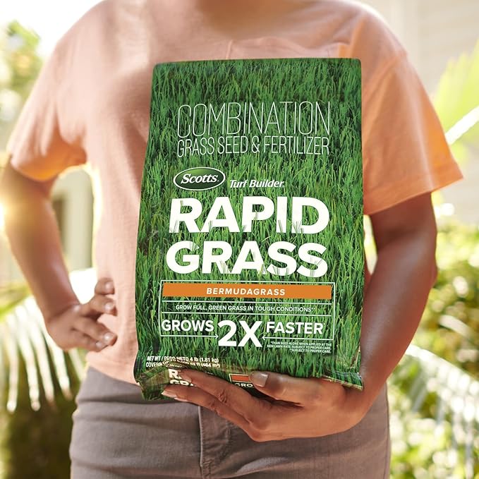 Scotts Turf Builder Rapid Grass Bermudagrass - Fertilizante y Semilla para Césped, 4 lb miniatura 4