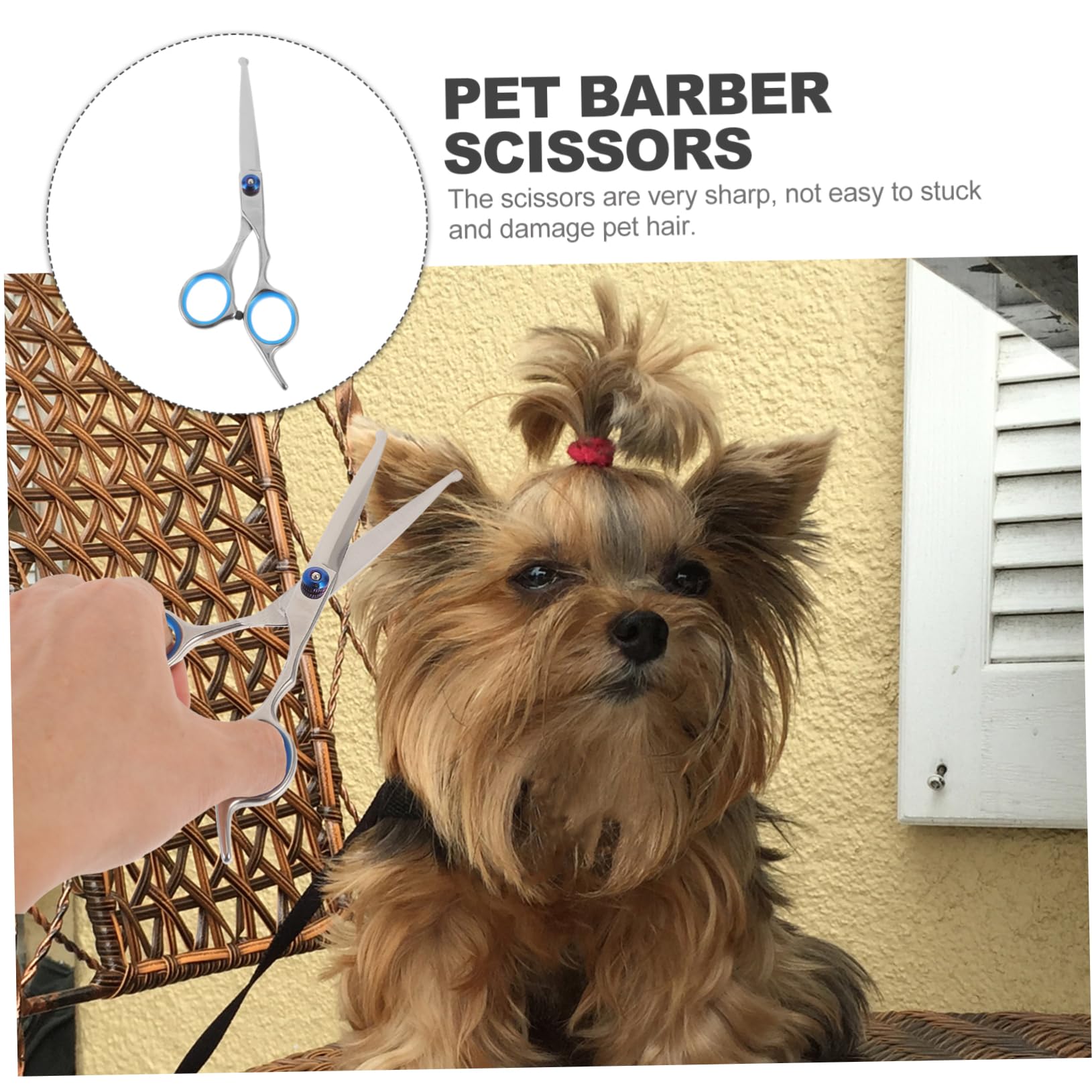 Baluue 2pcs Pet Hair Scissors Dog Hair Grooming Scissors Round Head Pet Shears