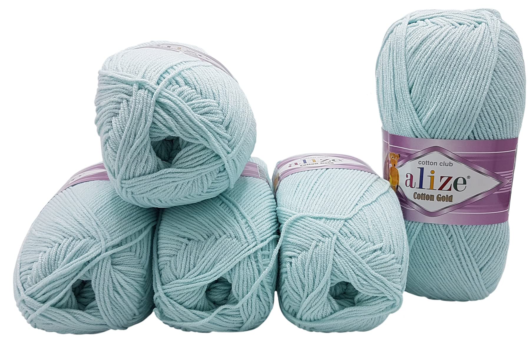 Ilkadim Metallic-Wolle Set – 5 Knäuel, Gold, 500 G, Für Stricken & Häkeln, 75% Acryl, 20% Wolle, 5% Metallic