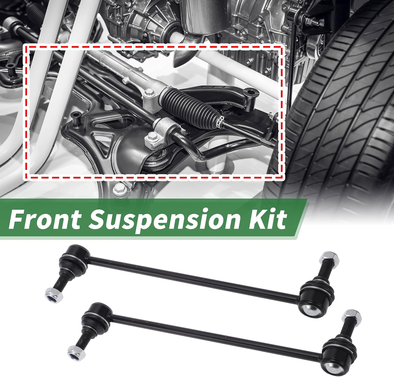 X AUTOHAUX 6 Pcs Front Suspension Kit Inner Outer Tie Rod Ends Sway Bar Link for Buick Regal 2012 for Buick Regal 2014-2017 No.K750660/EV800962/ES800949