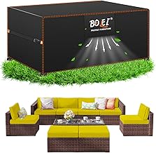 Cover Garden Furniture Winterproof Tarpaulin with Ventilation Openings 420D Oxford Fabric Protective Cover Waterproof Rainproof Windproof Protective Cover for Rattan Furniture Balcony Furniture