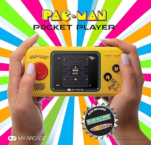 Vista 2 de My Arcade Pocket Player Handheld Game Console: 3 Built In Games, Pac-Man, Pac-Panic, Pac-Mania, Full Color Display, Speaker, Volume Controls