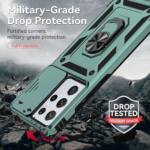 Miniatura 5 de Funda para Samsung Galaxy S21 Ultra con protector de pantalla para lente de cámara, protector de pantalla, prueba de caídas de grado militar,