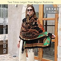 Vista 311 de DANA XU Manta de pashmina extragrande 100% de lana merina, bufanda de viaje, bufanda de cachemira para mujer, otoño e invierno, chal de gran