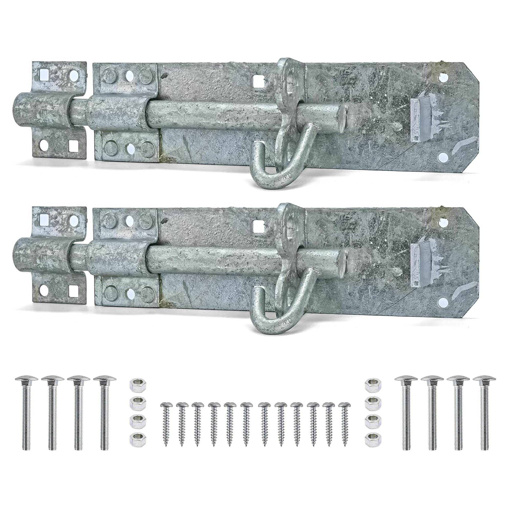 ZAVIA Brenton Gate Bolt for Wooden Gates | Heavy Duty Hot Dip Galvanised Sliding Bolt Lock for Patio, Garage, Shed & Barn Doors’ Extra Security (200mm / 8 in)