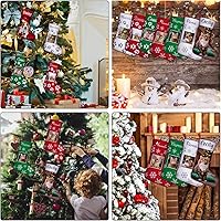 Vista 6 de Medias de Navidad para perros personalizadas con foto de nombre, regalos de decoración de calcetines de Navidad personalizados para mascotas