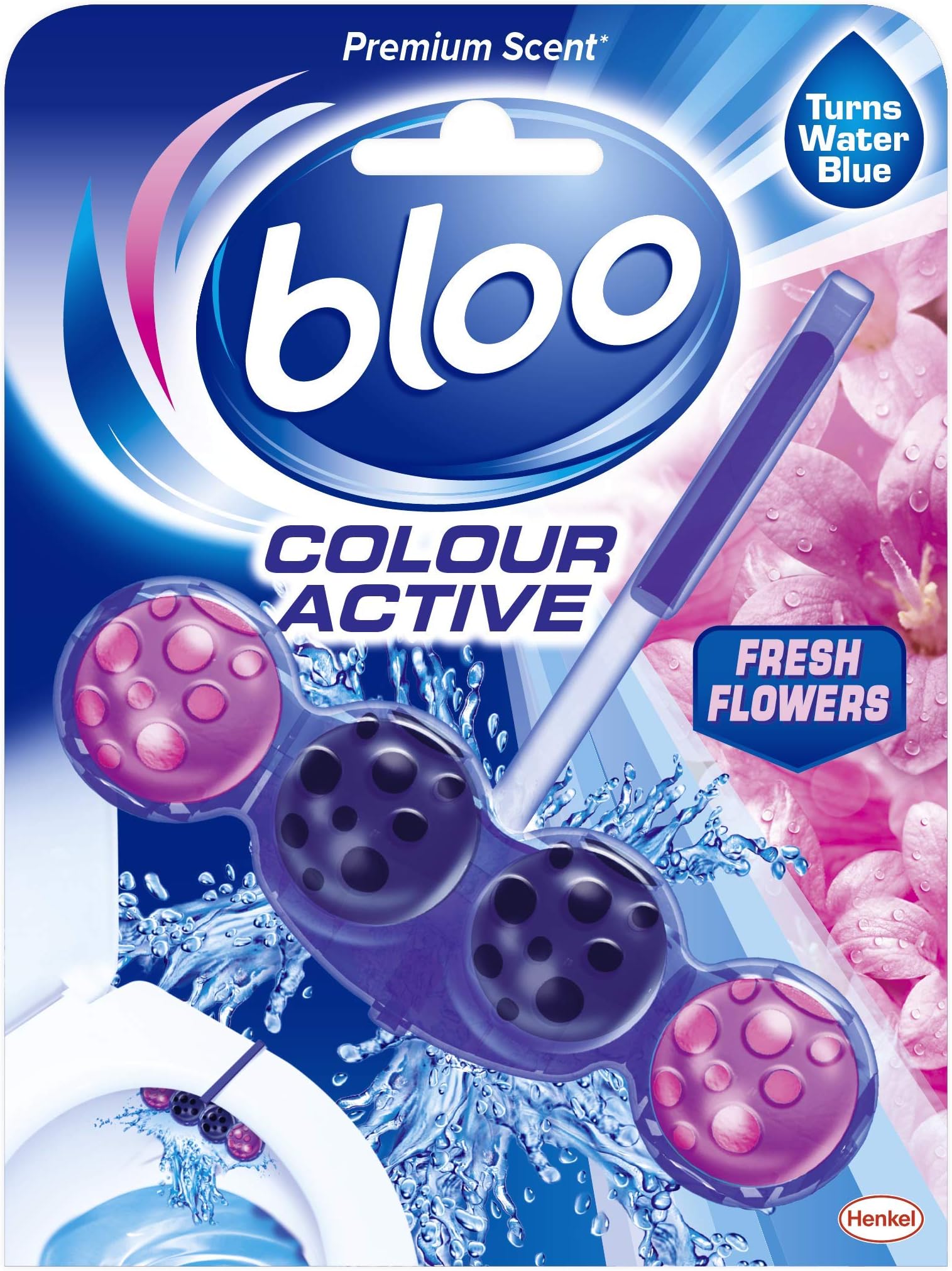 Colour Active, Fresh Flower - Toilet Rim Block, 50 g - Case of 10, Flowers