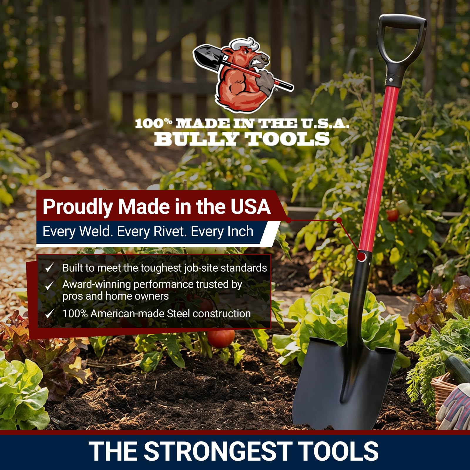 BULLY TOOLS 14-GAUGE SHOVEL D-GLIP新品未使用品 Amazon.com : Bully Tools 14-Gauge Round Point Spade Shovel with D