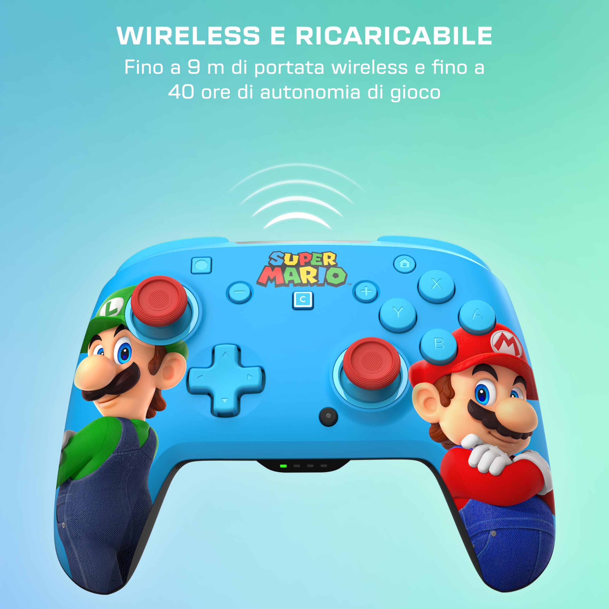 Turtle Beach Rematch Mario e Luigi Controller da gaming wireless per Nintendo Switch. Funziona anche con Nintendo Switch 2