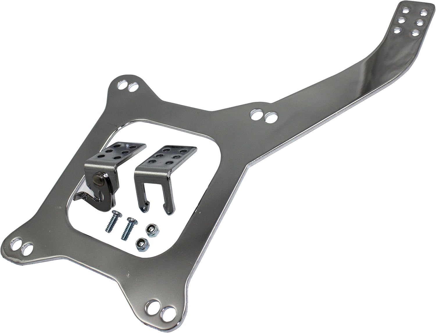 Carb Linkage Plate, with Brackets (Chrome Steel) Automotive