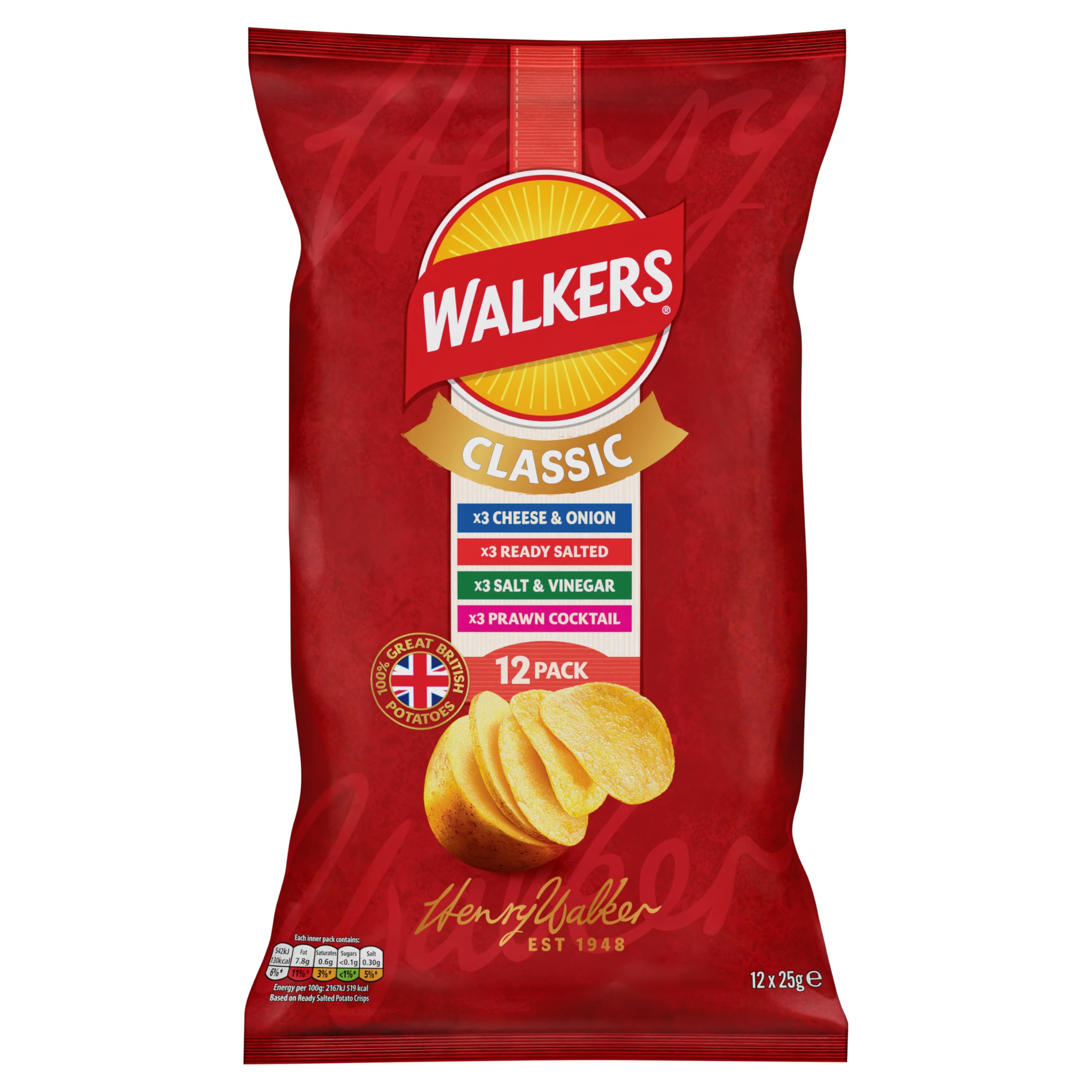 Classic Pack Crisps 12 x 25g