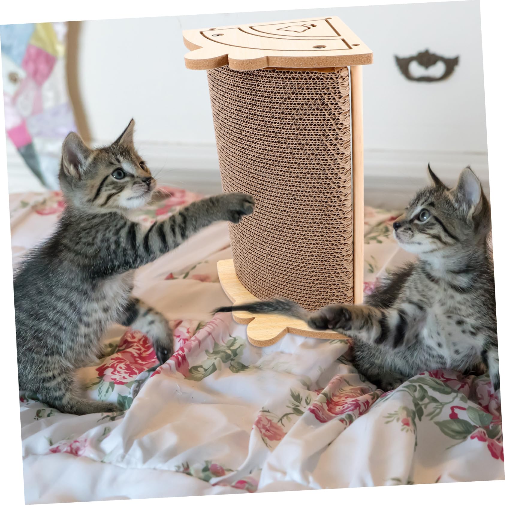COLLBATH Rascador para Gatos De Cartón Ondulado Interactivo Tablero De Arañazos De Resistente y Duradera Protector De Muebles para Gatos para Uso Interiores
