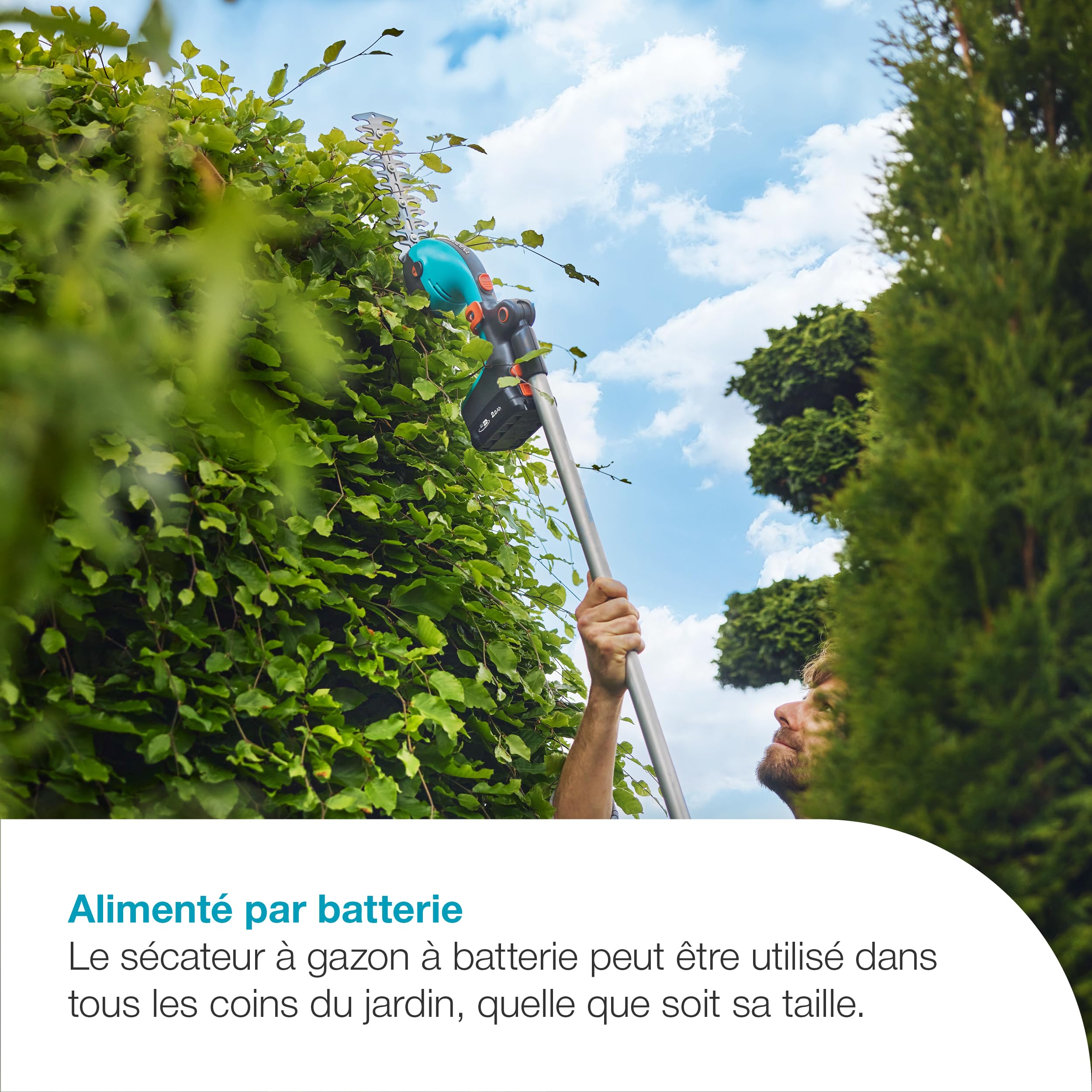 GARDENA Kit de cisaille à gazon PowerCut 18V solo Cisaille à gazon : Léger et ergonomique, Alimenté par batterie et sans fil, Lames de haute qualité, Maniabilité facile, Facile à monter (14752-55)