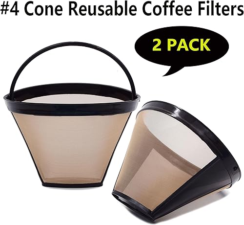 Miniatura 7 de Filtros de café reutilizables #4 cono de repuesto para cafeteras Cuisinart (2 filtros reutilizables)
