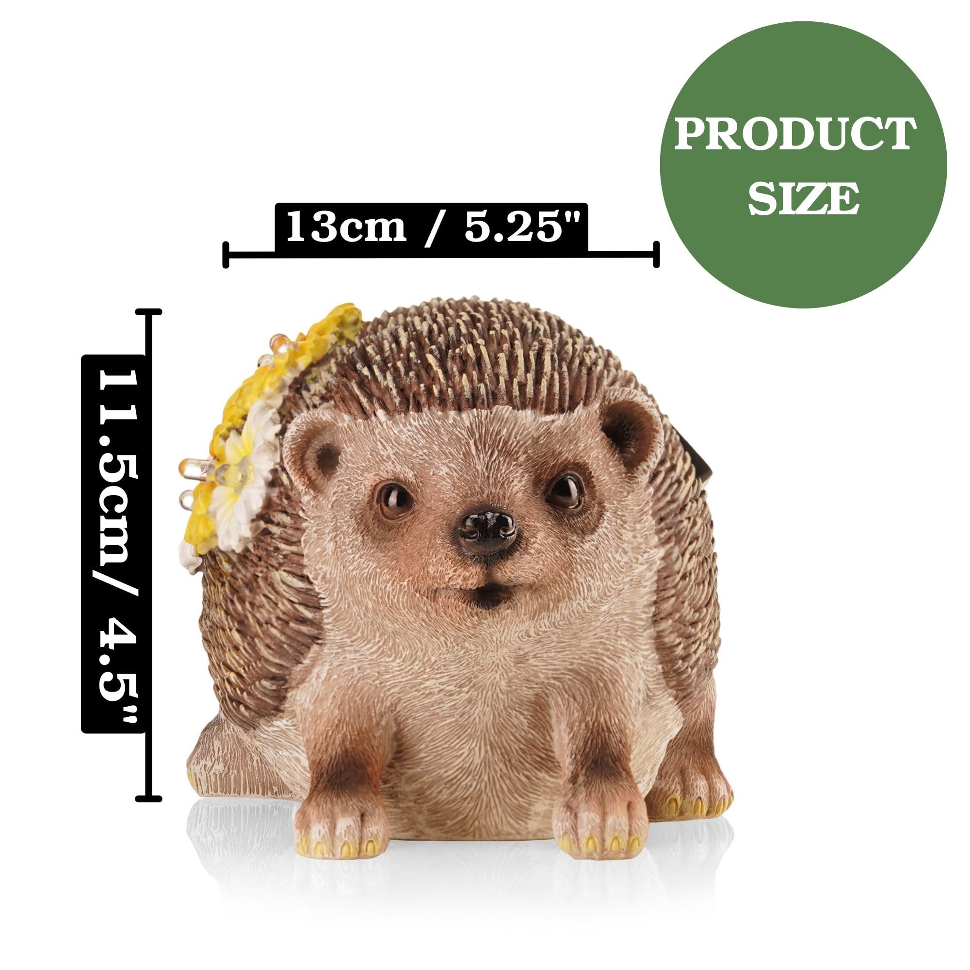 Muldale Solar Hedgehog Garden Ornament with Hidden Key Compartment, Waterproof Outdoor Decor, Solar Powered Animal Light - Image 4