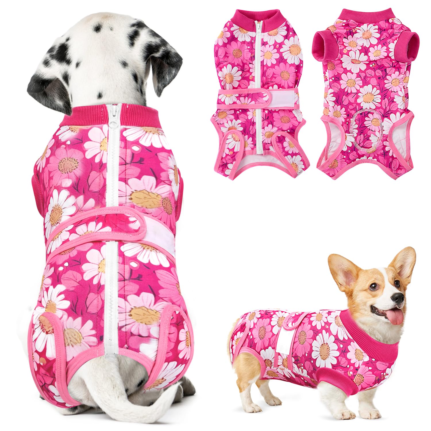 SlowTon Dog Surgery Recovery Suit, Anti-Licking Puppy Medical Onesie with Zipper, Surgical Bodysuit Abdominal Wounds Protector, Professional Cone Collar Alternative for Female and Male Dog โ image 1