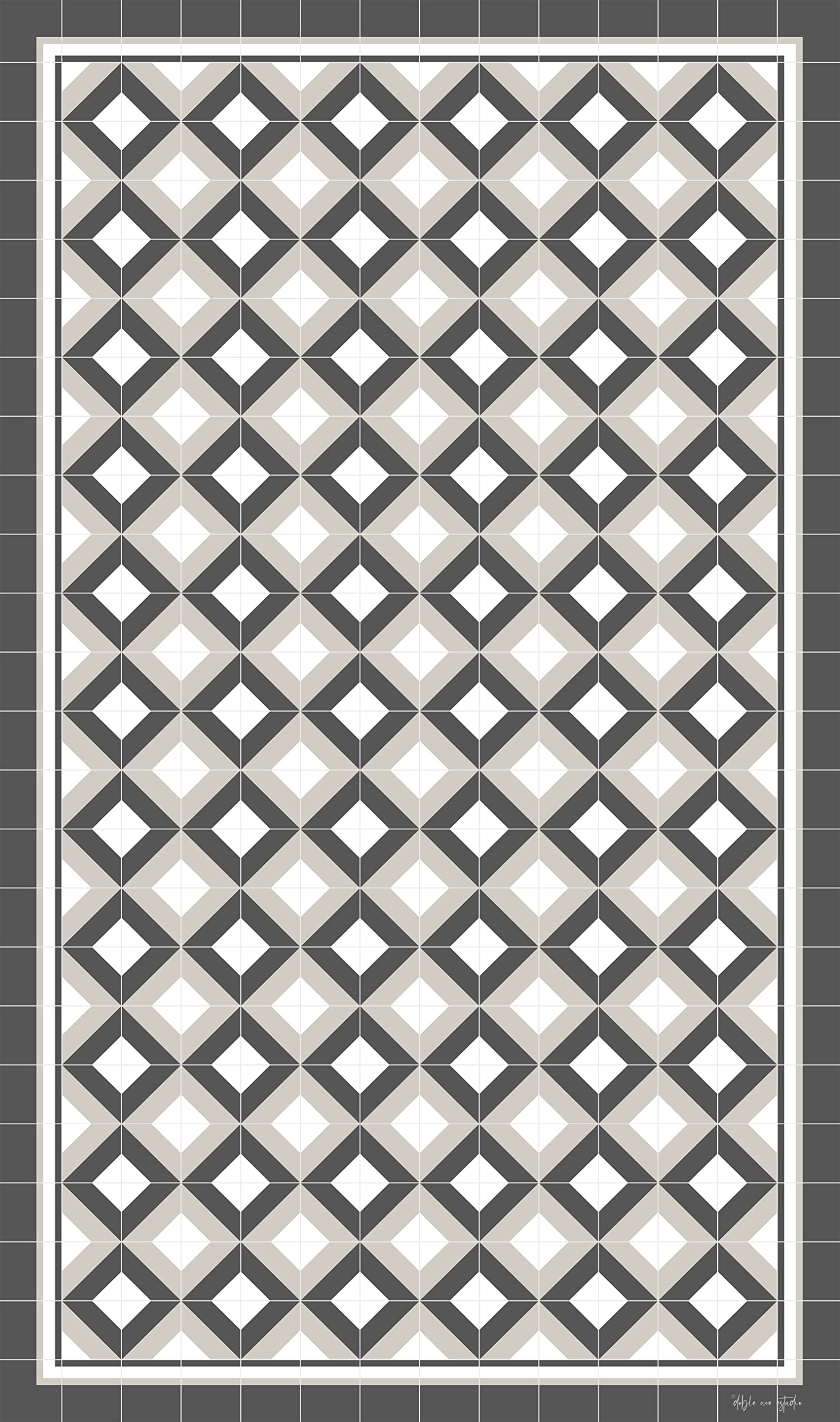 DobleUve Estudio Alfombra Vinílica Hidráulica 26 | Color Gris | 47x80 cm | Alfombra Cocina Lavable Antideslizante | Alfombra Vinilica | Suelo Vinílico | Alfombra Vinilo Salón