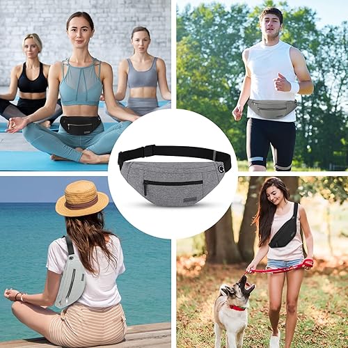 Miniatura 264 de MAXTOP - Cangurera cruzada grande con 4 bolsillos con cremallera, ideal para eventos deportivos, festivales, entrenamiento, viajes, correr y uso