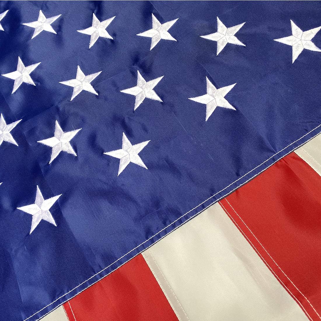 BCBYou 4x6 Feet American Flag Embroidered Stars Sewn Stripes Brass Grommets USA US Flag 210D Oxford Nylon for Indoor Outdoor
