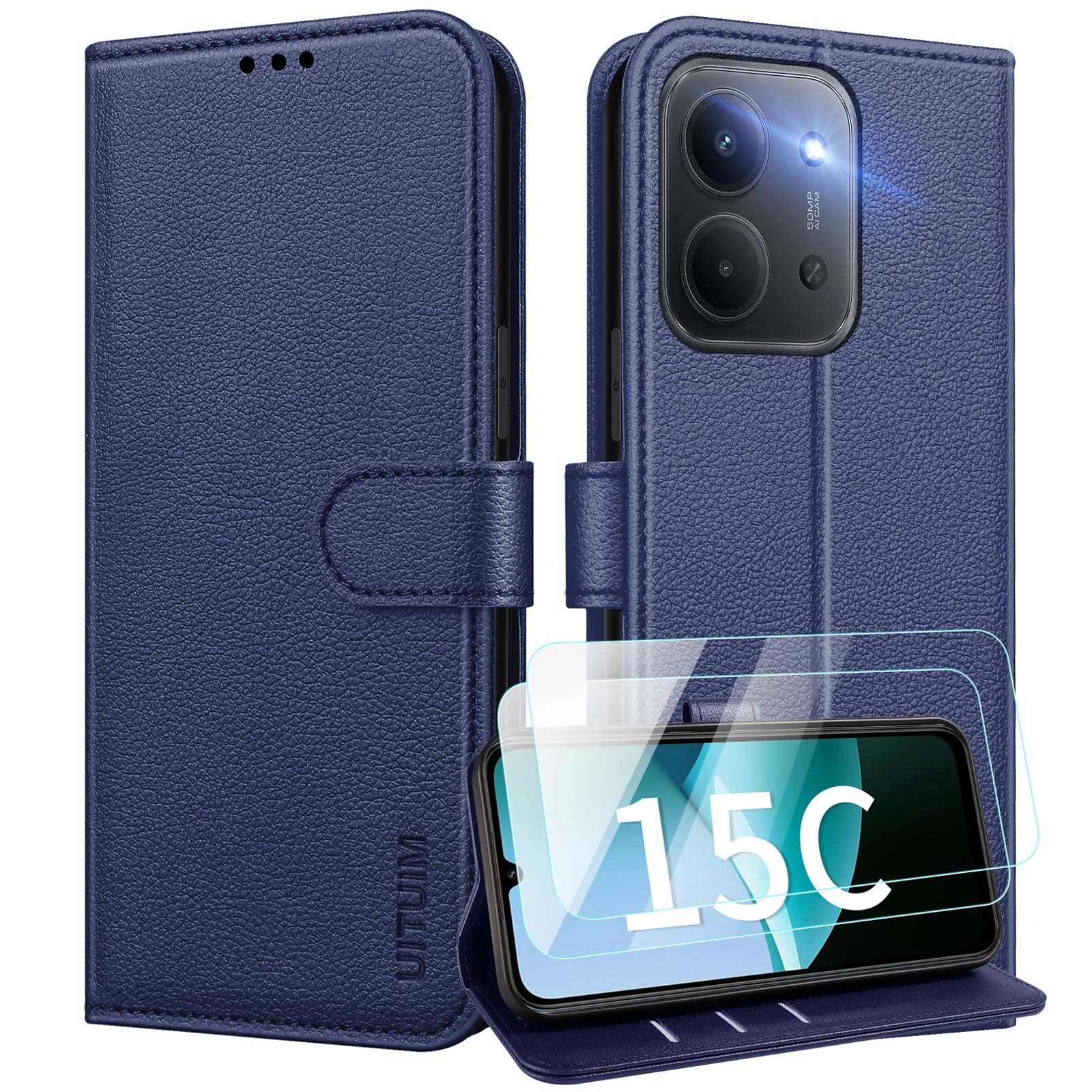 UITUIM Handyhülle für Xiaomi Redmi 15C 5G/4G Leder Hülle