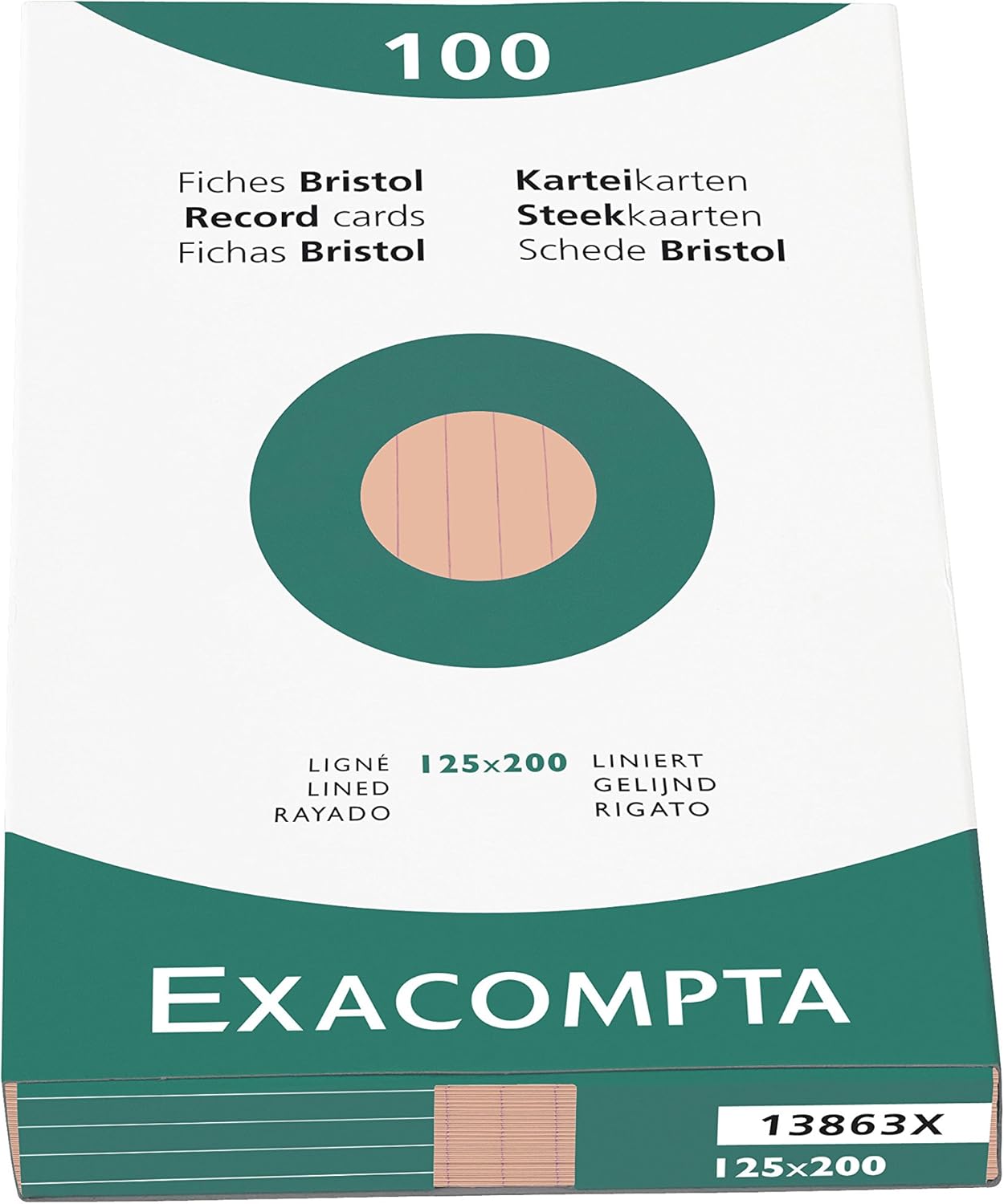 Exacompta 125 x 200 mm Lined Bristol Record Card - Orange