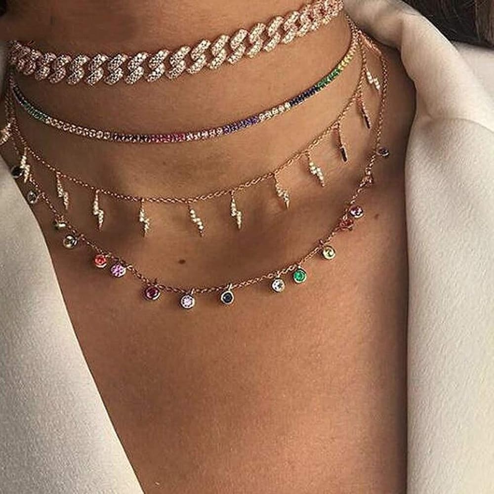 Amazon.com: Tres Chic Jewels Chain Link Choker Necklace