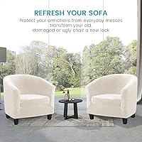 Vista 2 de Funda de terciopelo para silla de club, fundas para sillón de sala de estar, funda elástica para sofá de bañera, fundas redondas para sillón de sala