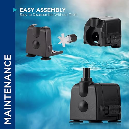 Miniatura 6 de Alpine Corporation Outdoor Decor Power Head Pump para grandes fuentes, estanques y baños para pájaros