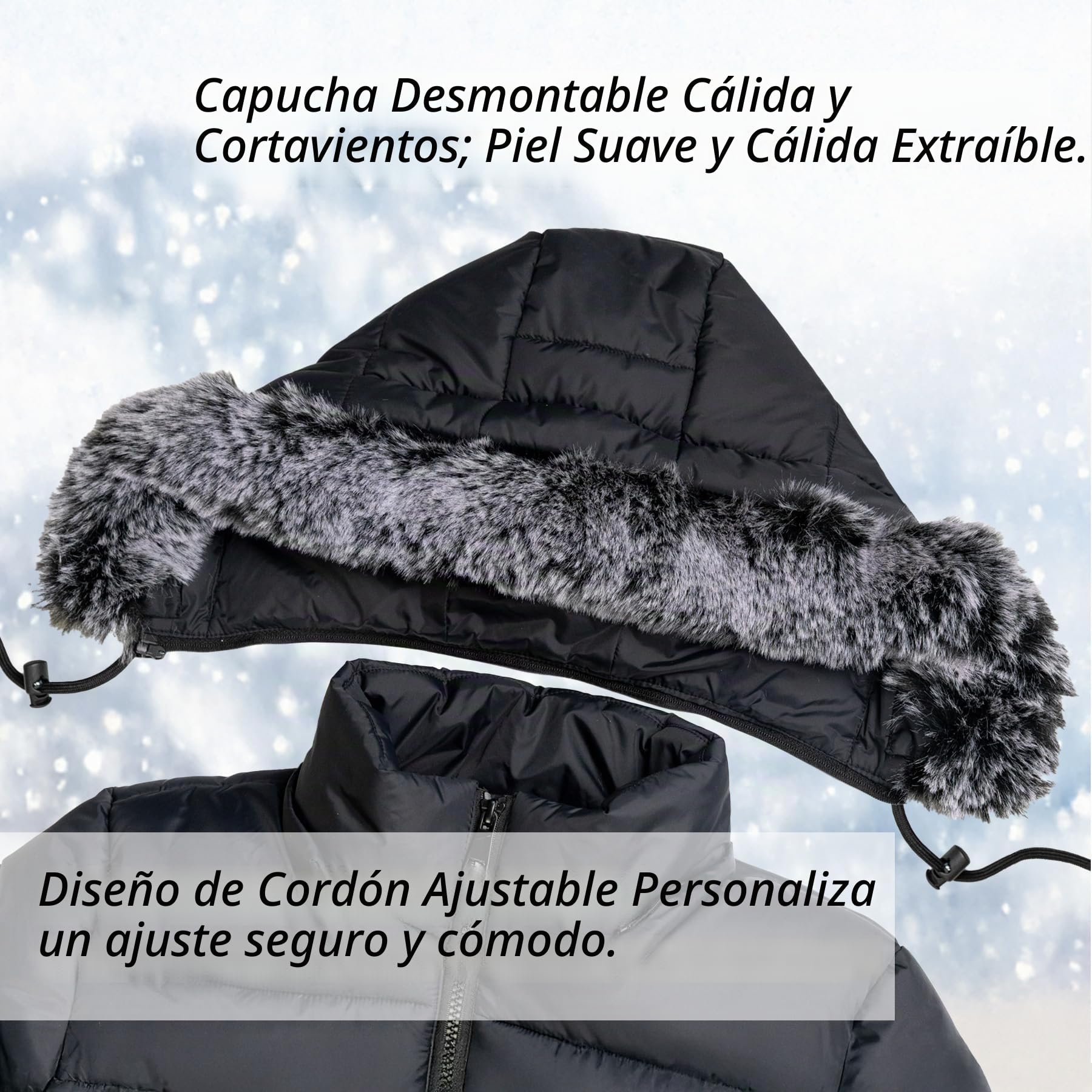 riemot Chaqueta Mujer Largo Abrigos de Invierno para Mujer Cálido Capucha Desmontable Forro Térmico Chaqueta Acolchada Casual Elegante Parka para Viaje Diario Traje de Ocio con Bolsillos, S-XXL