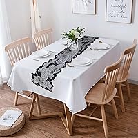Vista 7 de Camino de mesa de Halloween, manteles de murciélago de encaje negro de 13 x 68 pulgadas, mantel rectangular de poliéster para decoración de mesa
