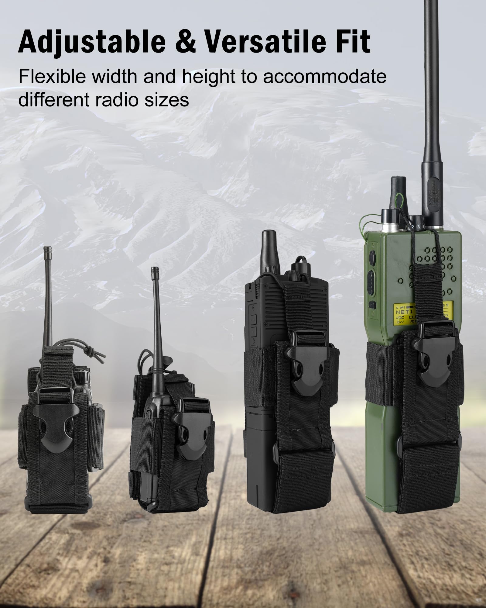 VIPERADE Radio Holster for BaoFeng MOLLE Radio Pouch Horizontal & Vertical Carry for Duty Belt Walkie Talkie Holder for Tactical Vest Backpack — view 4