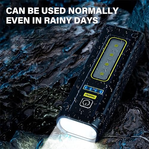 Miniatura 5 de PINSAI Paquete de 2 luces LED portátiles recargables de trabajo, mini linternas magnéticas para mecánicos con luz lateral COB, pequeña multiuso,