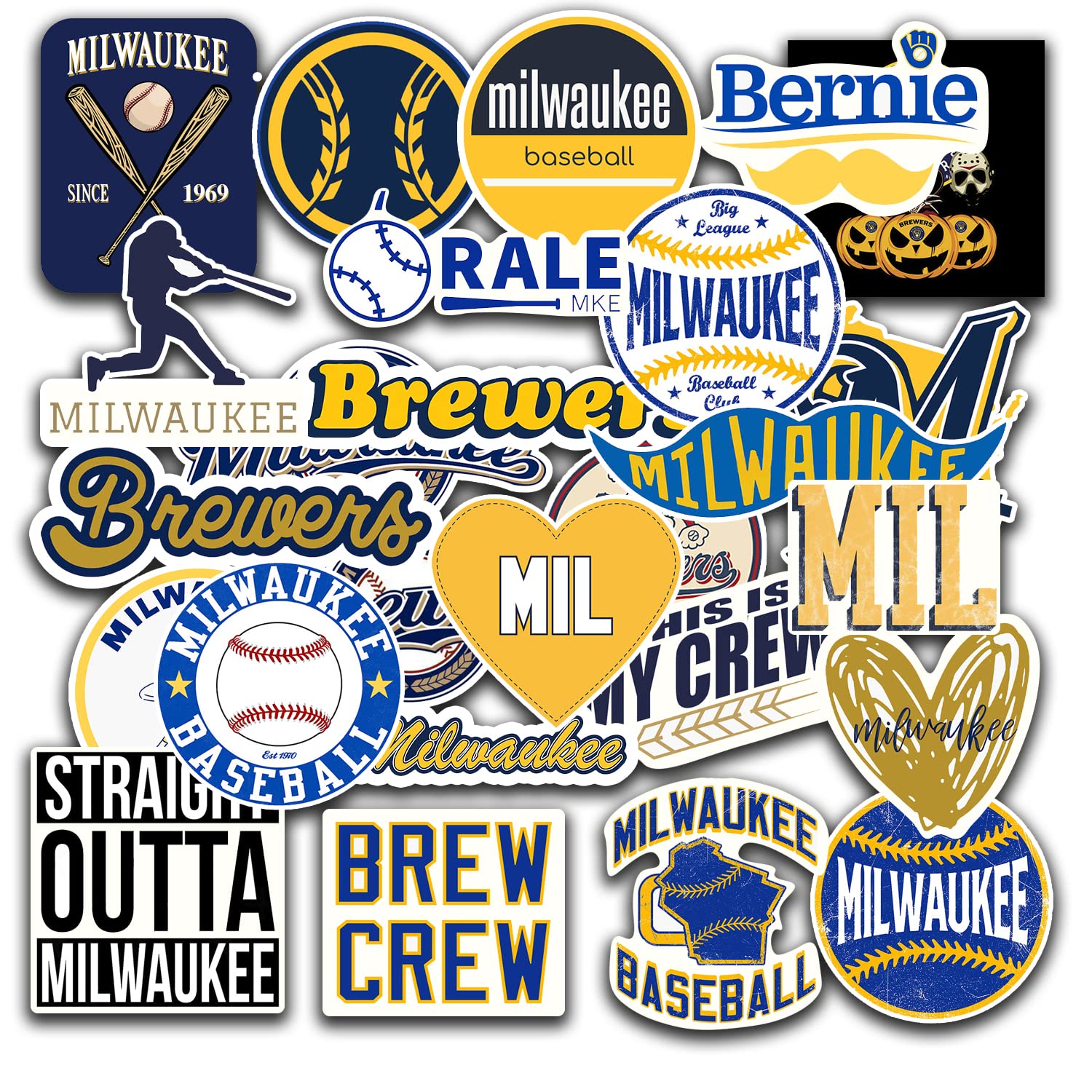 30 PCS American Baseball Stickers for Water Bottle, Laptop, Bicycle, Computer, Motorcycle, Travel Case, Car Decal Decoration Sticker 2-2.5 inches