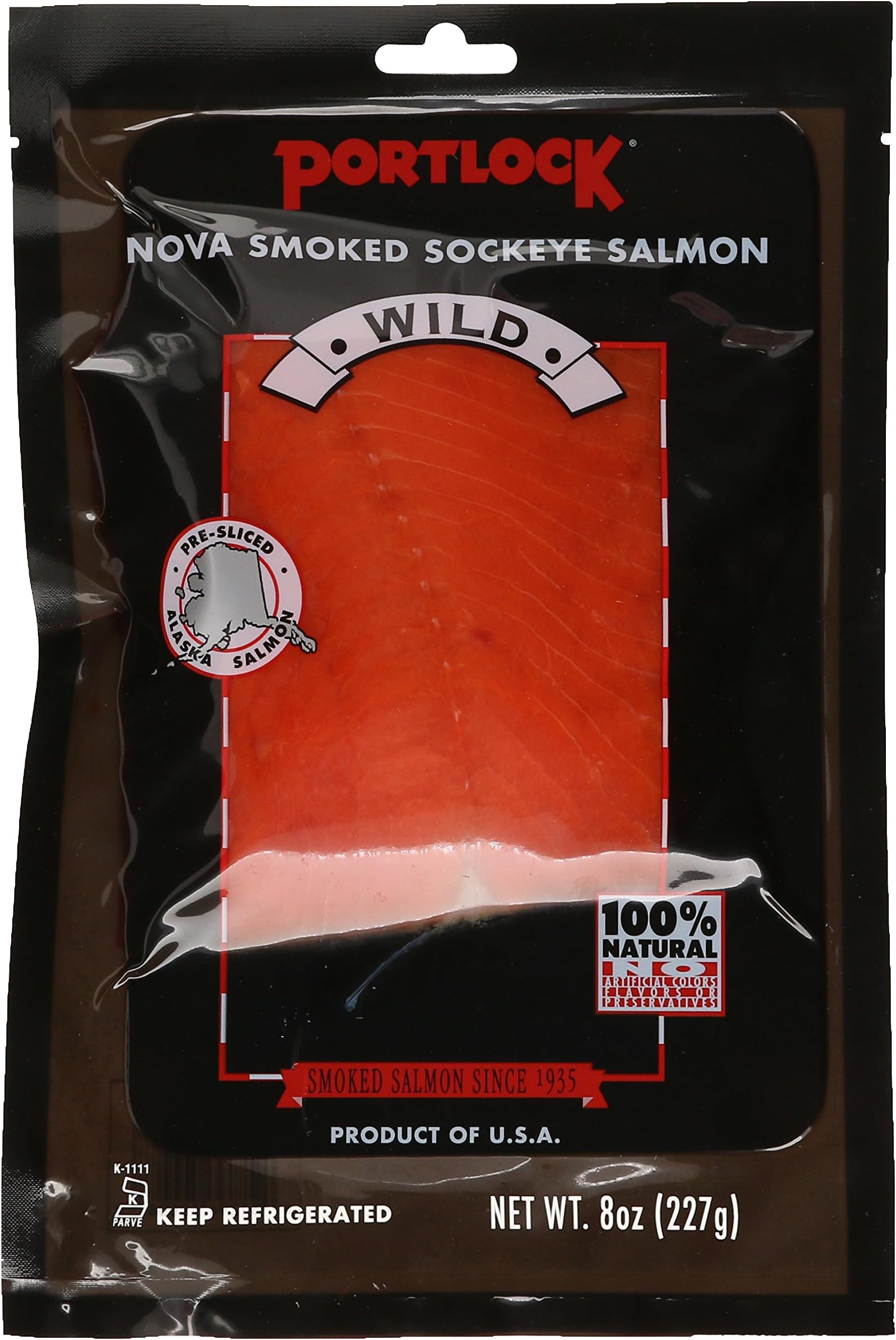 Portlock Nova Smoked Sockeye Salmon, 8 oz (Frozen)