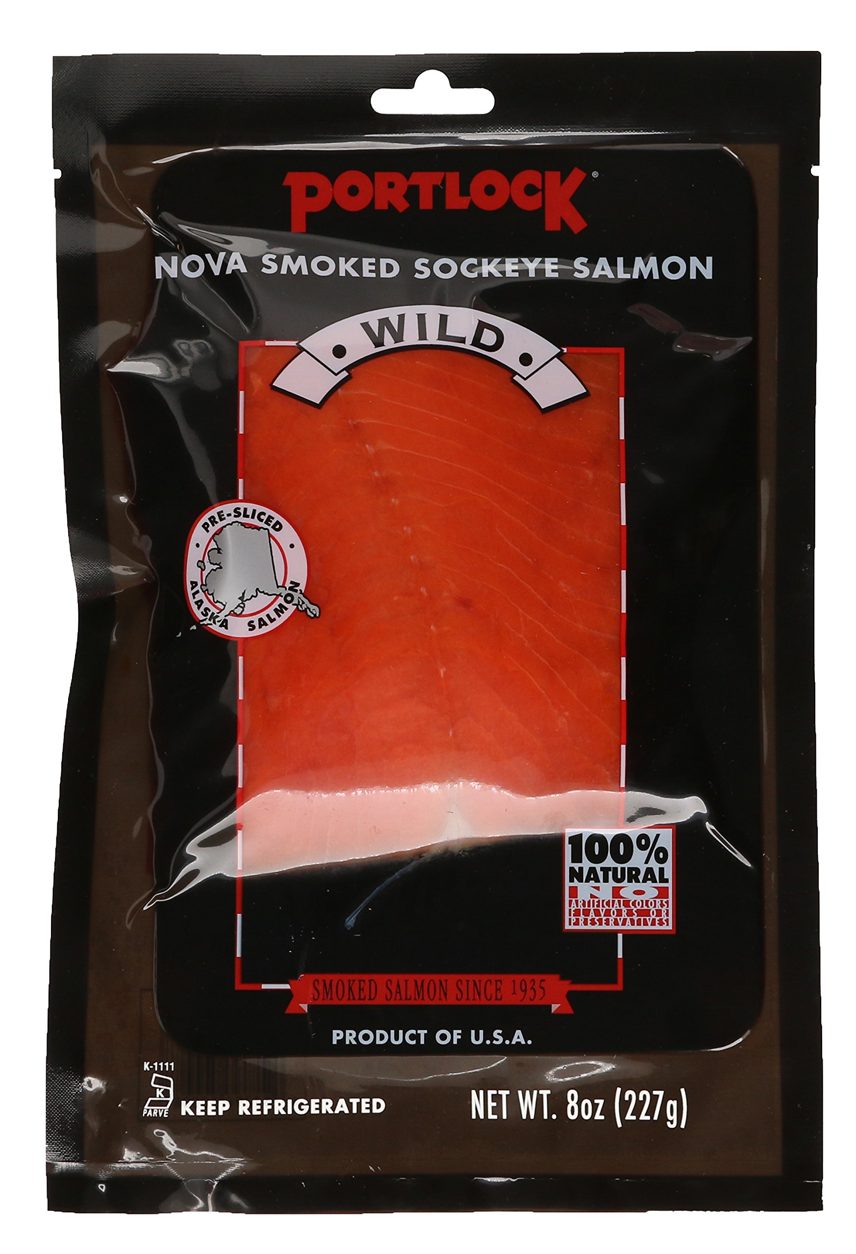 Portlock Nova Smoked Sockeye Salmon, 8 oz (Frozen)
