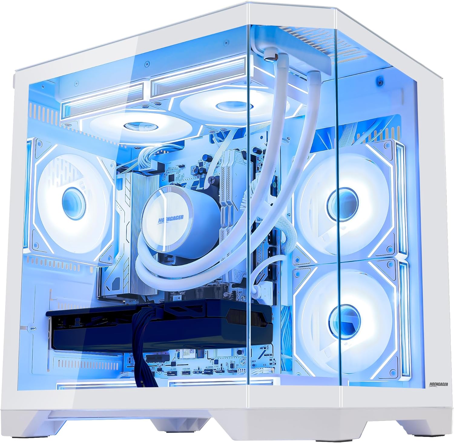 AI Gaming PC Desktop, RTX 5060 TI 16GB GDDR7, AMD Ryzen 7 7800X3D, 32GB DDR5 6000MHz RAM, 1TB PCIe SSD, 240mm AIO & 7 RGB Fans, 850W PSU, Windows 11 Prebuilt Tower Computer, Ocean of Stars White