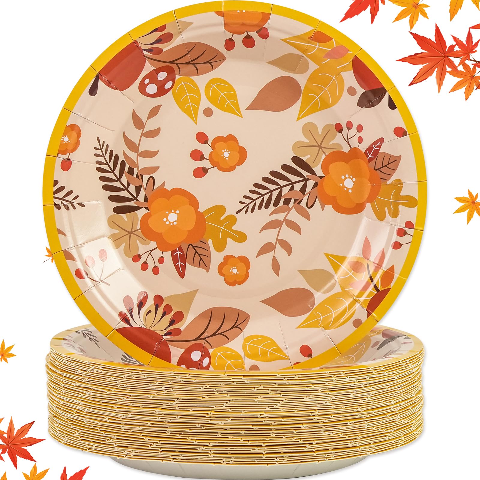 Assiettes en carton feuille d'érable pour vos réunions de famille et fêtes