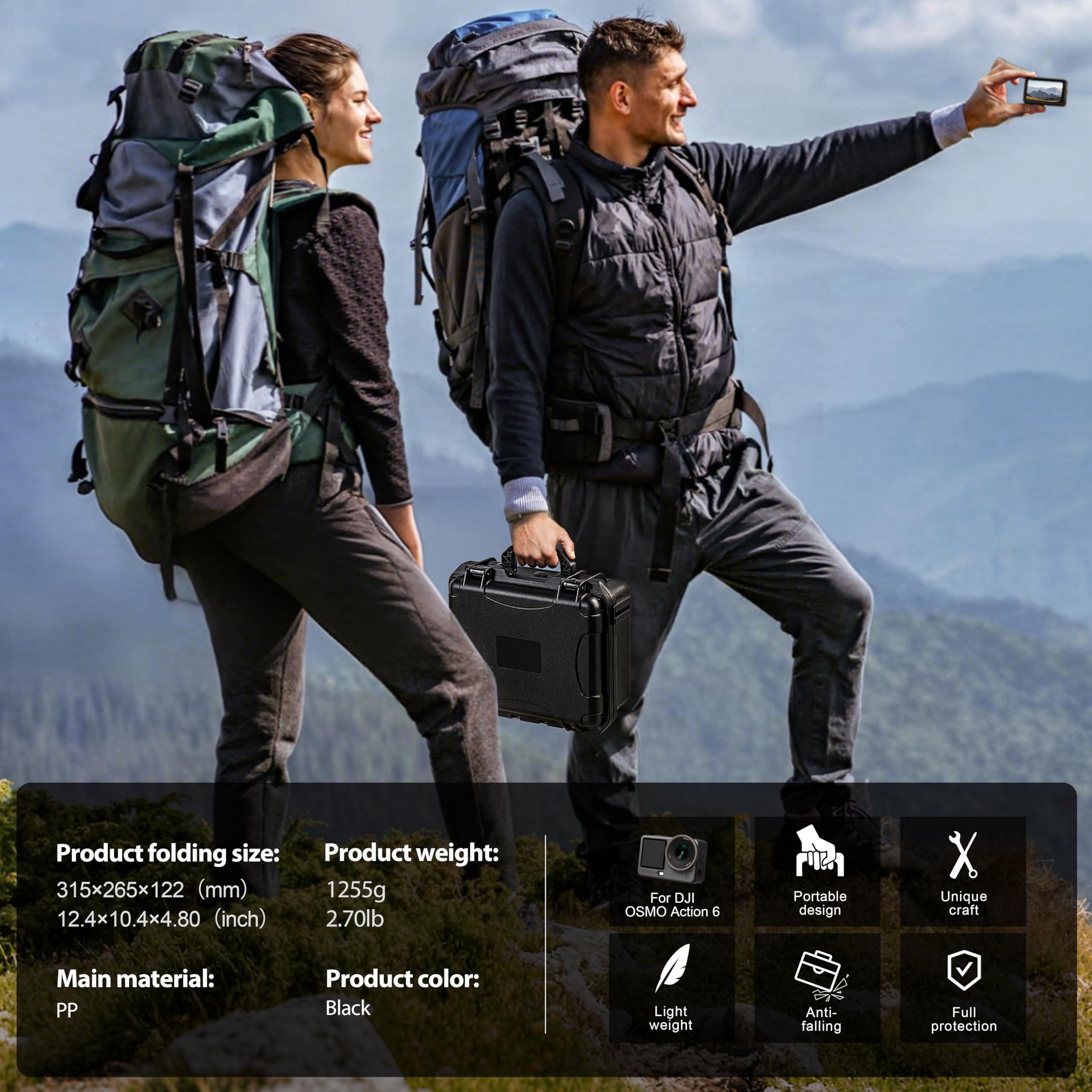 STARTRC PHOTO Osmo Action 6 - Custodia impermeabile a doppio strato per DJI Osmo Action 6 accessori, per Standard & Adventure Combo [Solo valigia]