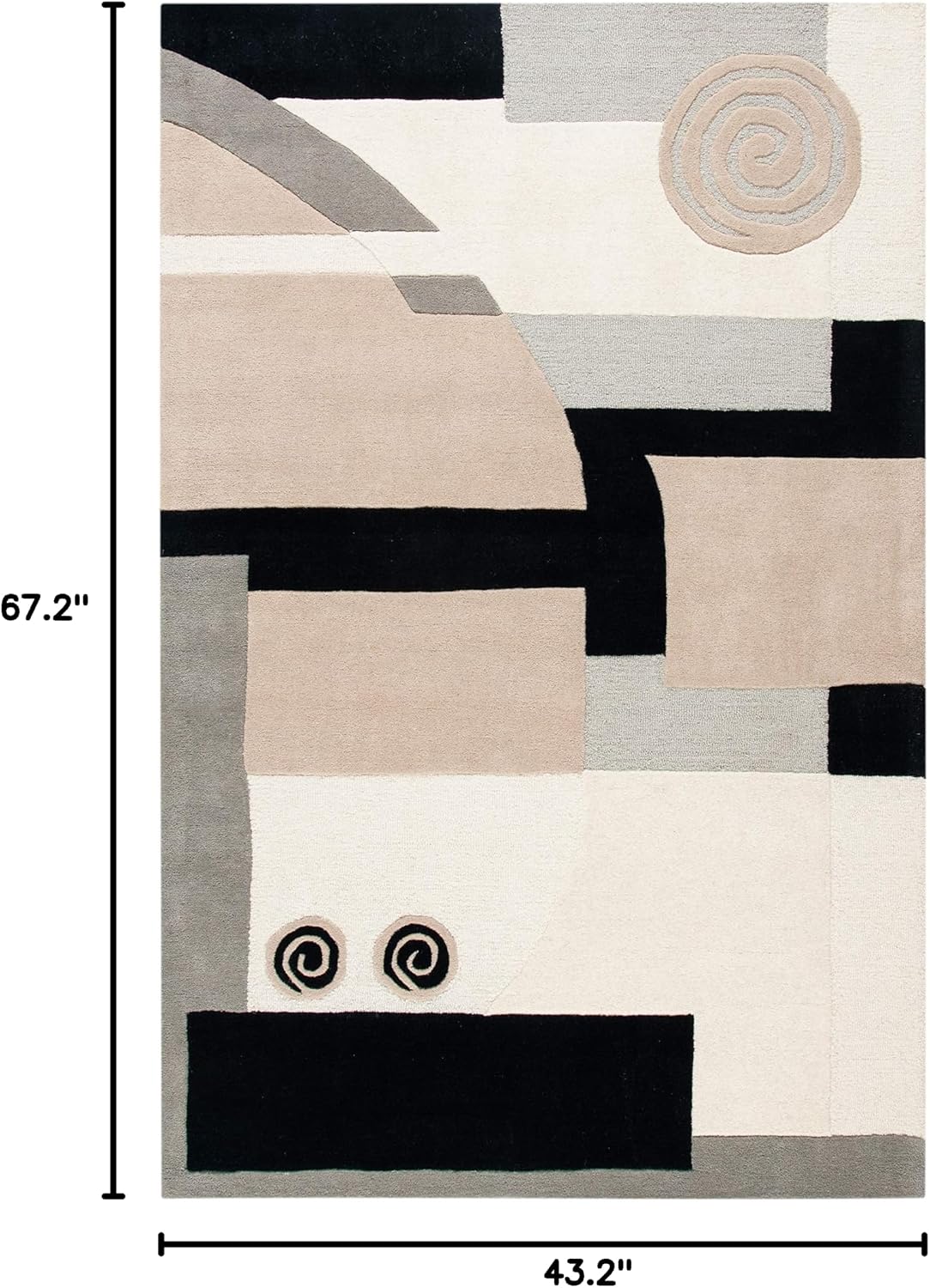 SAFAVIEH Rodeo Drive Collection Accent Rug - 3'6" x 5'6", Assorted, Handmade Mid-Century Modern Abstract Wool, Ideal for High Traffic Areas in Entryway, Living Room, Bedroom (RD643B)