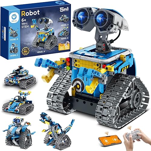 Sillbird Kit de construcción de robot con control remoto, regalos STEM para niños de 8 a 12 años, juguetes robóticos de codificación técnica para