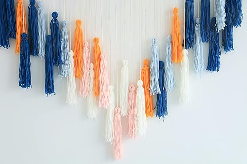 Miniatura 5 de Decocove Colgante de pared de macramé, colgante de pared grande de macramé con cuentas de madera, decoración de pared bohemia para dormitorio, sala