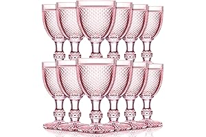 12 Pack Pink Water Goblets Wine Glasses High Clear Wine Glass 10oz.