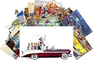 Vintage PostCards 24 pcs Classic Cars Vintage Posters Advert American Fifties