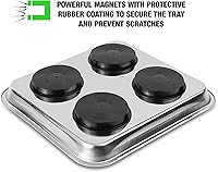 Vista 3 de OEMTOOLS 25119 Bandeja magnética cuadrada de 10 x 11 pulgadas, soporte magnético para herramientas, construcción de acero inoxidable resistente