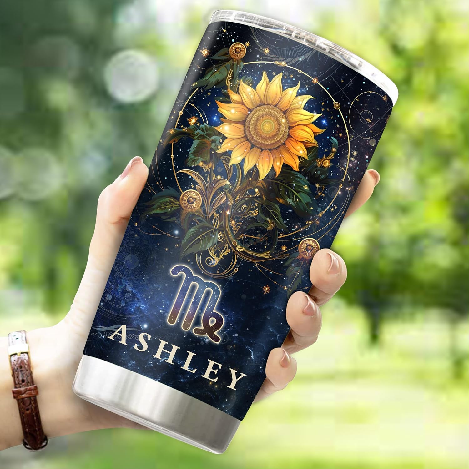 Personalized Virgo Gifts for Women Constellation Zodiac Astrology Water Bottle Gift for Wife Daughter Christmas Birthday Mothers Day Valentine 20oz Stainless Steel Coffee Mug Tumbler with Lid