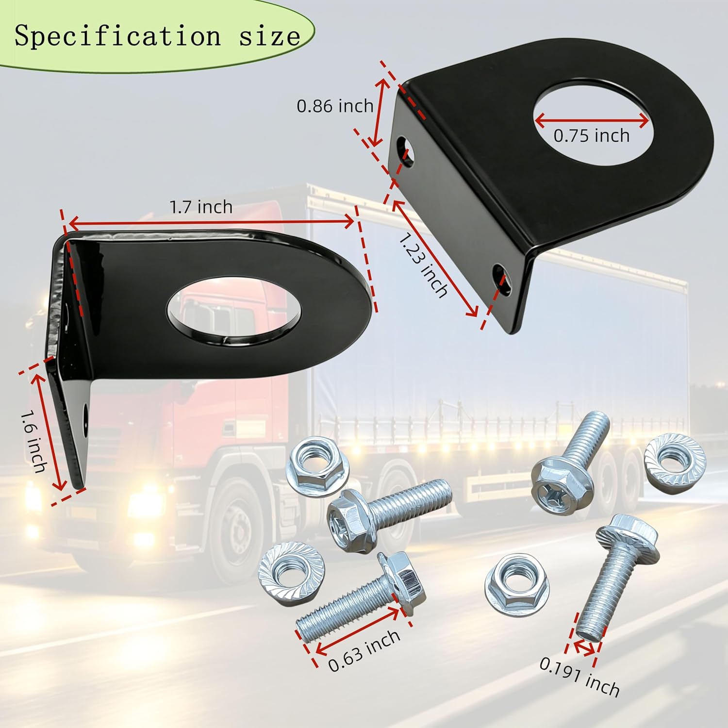 Marker Light Bracket 3/4inch Round Marker Light L Mounting Bracket Fits RV Trailer Truck Exterior Marker Lights （12 pcs）