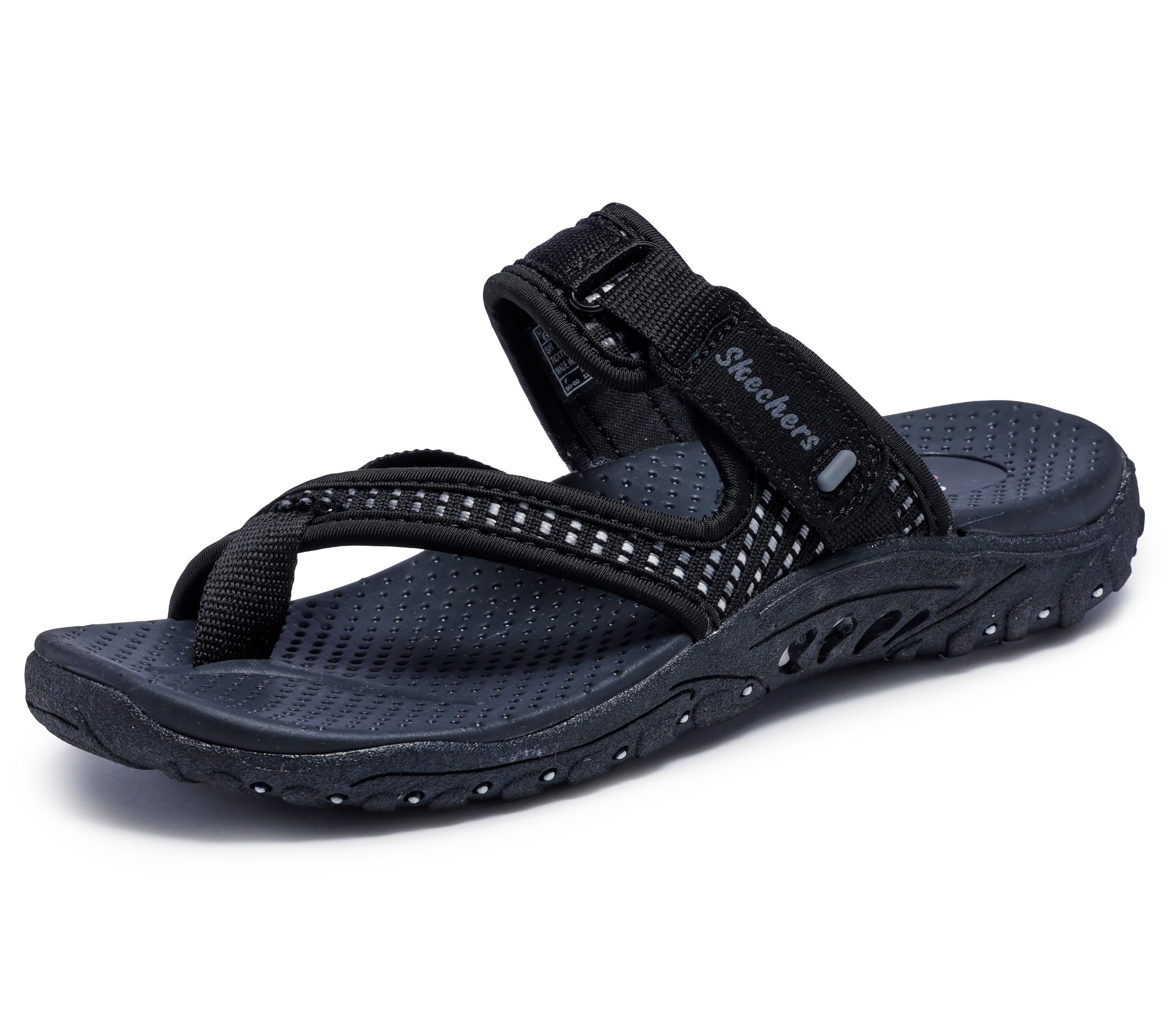 Skechers Women's Reggae-Cool Harbor Flip-Flop, Black, 8